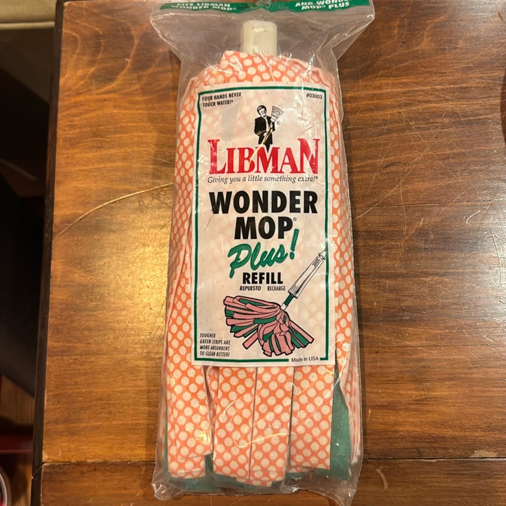 NEW IN PACKAGE Libman Mop Refill Fit Wonder Mop and Wonder Mop Plus #03003 Fits
